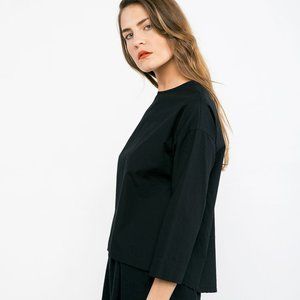 Elizabeth Suzann Lara top (black cotton poplin)